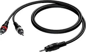 Audio cable Procab CAB711/10, 3.5 mm jack (male) to 2x RCA, 10 m