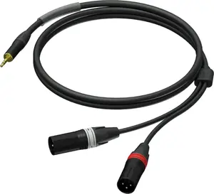 Audio cable Procab PRA712/3 — 3.5 mm stereo jack (male) to 2× XLR male, 3 m