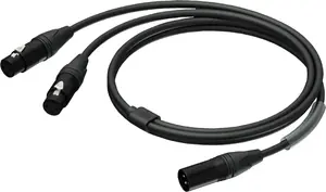 Procab XLR cable PRA736/1.5 — 1.5 m, XLR Male to 2× XLR Female