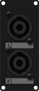 CAYMON Panel 2 with SpeakON (M) CASY142/B — 2-channel speaker panel with male SpeakON connector