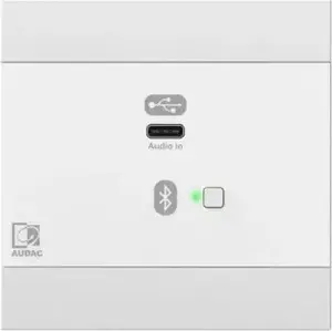 Панель настенная Audac NWP400/W USB‑C Bluetooth — настенная аудио-панель с USB‑C и Bluetooth