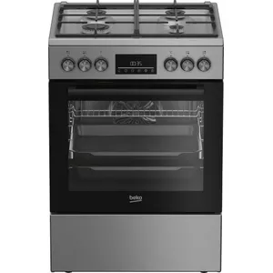 Freestanding gas-electric cooker BEKO FBM62330GXTN 60 cm, 4-burner gas hob, 72 L electric oven, energy class A