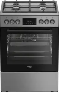 Freestanding gas-electric cooker BEKO FBM62330GXTN 60 cm, 4-burner gas hob, 72 L electric oven, energy class A