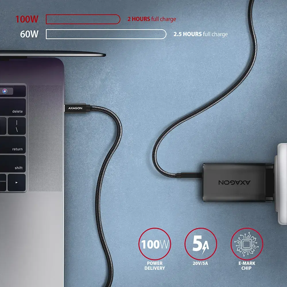 AXAGON BUCM32-CM05AB кабель USB-C–USB-C 0,5 м Photo 4