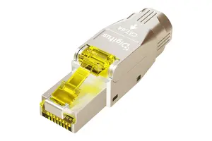 DIGITUS CAT 6A Полевой разъем DN-93638 RJ-45 Штекер экранированный AWG 22-27 Поддержка 4PPoE IEEE802.3bt Серебристый Желтый