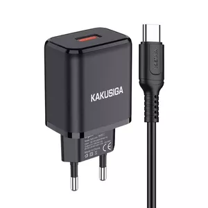 iKaku KSC-917 QC3.0 18W Smart lādētājs ar 1x USB portu un ar Type-C tipa vadu Black