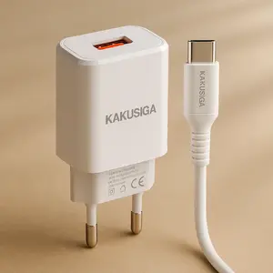 Charger iKaku KSC-917 18W Smart with 1× USB port and Type‑C cable, White