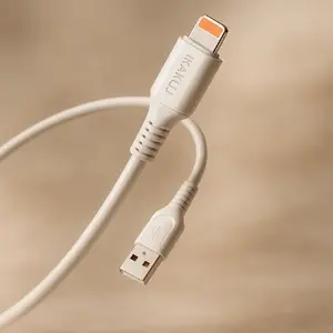 Uzlādes un datu kabelis USB uz Lightning iKaku KSC-805 1 m, balts
