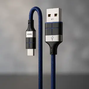 USB to Type-C Cable iKaku KSC-696 1.2 m Blue, USB-A to USB-C data and charging cable