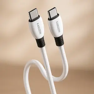 USB-C kabelis iKaku KSC-951, Type-C uz Type-C, 60W ātrā uzlāde, balts