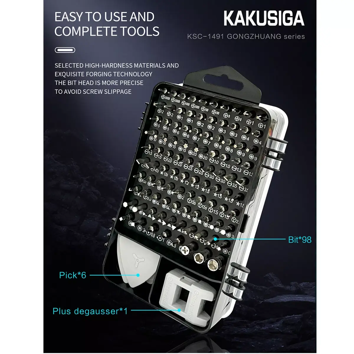 Skrūvgriežu komplekts iKaku KSC-1491 114 vienībās Photo 4
