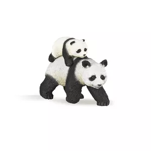 Figūru komplekts Papo Panda un mazā panda — PVC, melnbalts, no 3 gadu vecuma