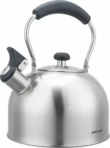 Electric stovetop kettle KingHoff KH-1859 2.5L with whistle, stainless silver