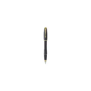 Перьевая ручка Parker S0850730 — чёрно-золотая, корпус из латуни, с синей пастой, 1 шт