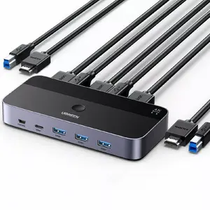 KVM switch UGREEN CM664 with 3x USB-A and 3x HDMI ports