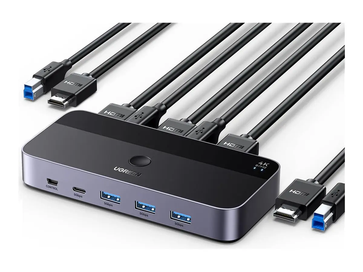 KVM pārslēdzējs UGREEN CM664 — 3x USB-A, 3x HDMI Photo 3