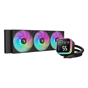 Liquid cooling kit DeepCool LQ360 12 cm Black — 3x120 mm PWM fans, 41 cm tubes, LED, LGA 1200/1700/AM4/AM5 support