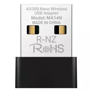 USB Wi‑Fi адаптер MERCUSYS MA14N — USB Type‑A, 2.4 ГГц одно‑диапазонный, до 287 Мбит/с, чёрный