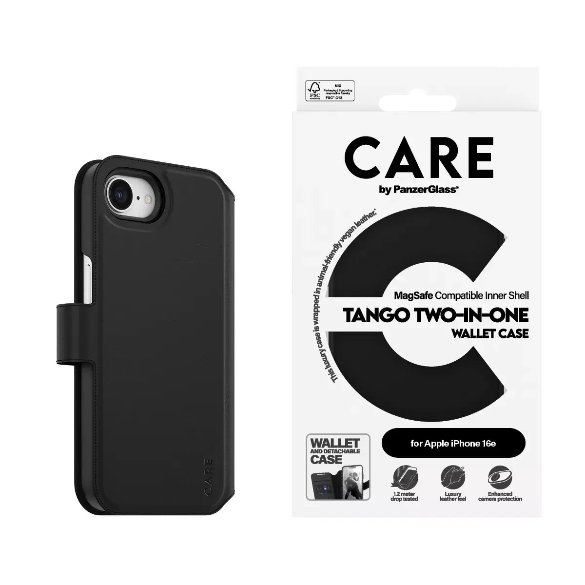 Vāciņš PanzerGlass CARE by Feature Case Tango Two-in-One Wallet iPhone 16e Photo 3