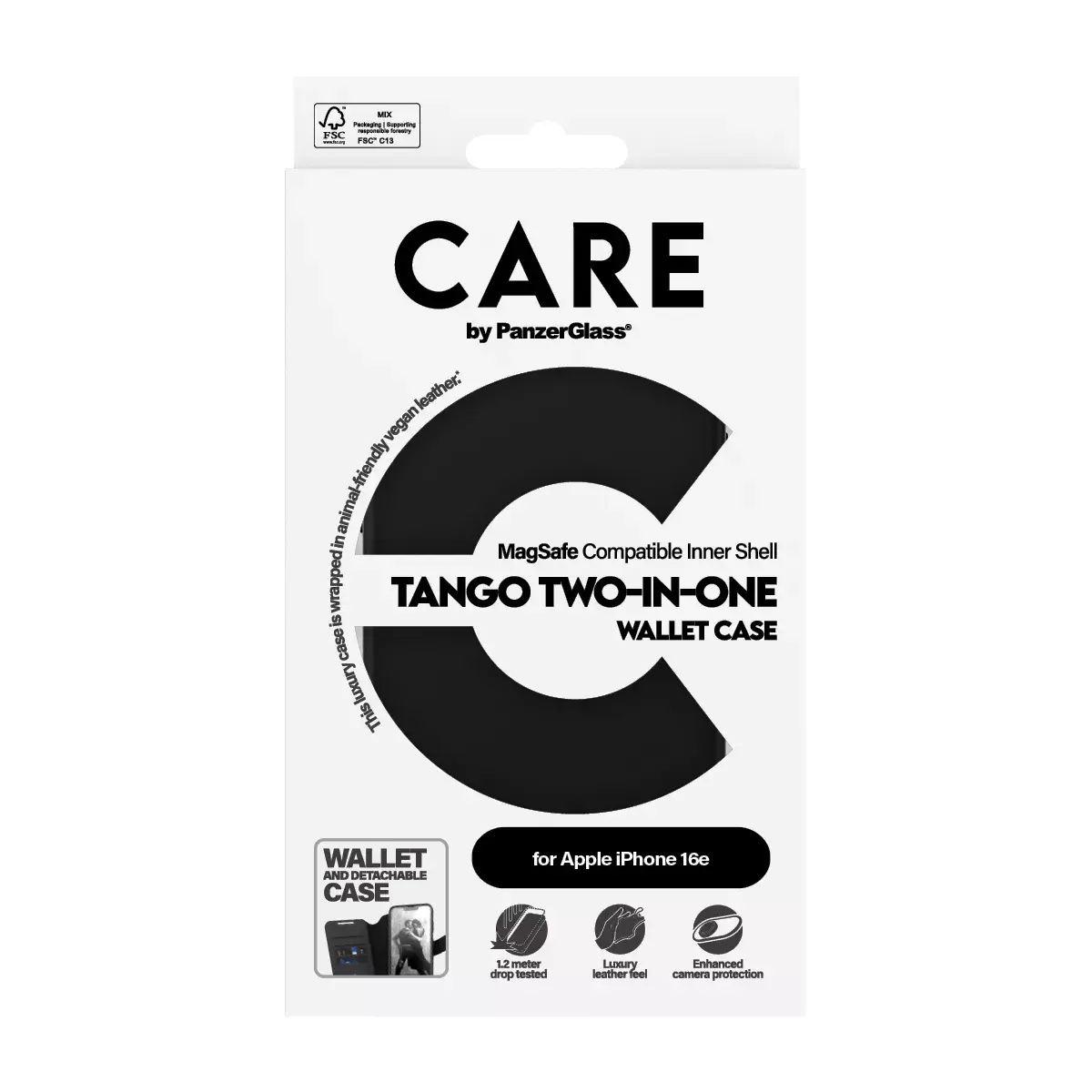 Vāciņš PanzerGlass CARE by Feature Case Tango Two-in-One Wallet iPhone 16e Photo 4