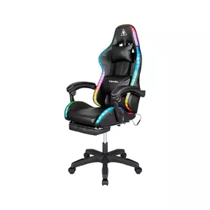 Gaming chair kruger & matz GX-150 Black LED — ergonomic swivel seat, adjustable height and tilt