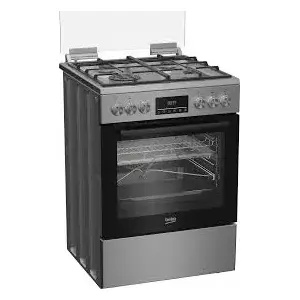 Gāzes plīts ar elektrisko cepeškrāsni BEKO FBMA61330GXDT, nerūsējošais tērauds, 60 cm, energoefektivitātes klase A