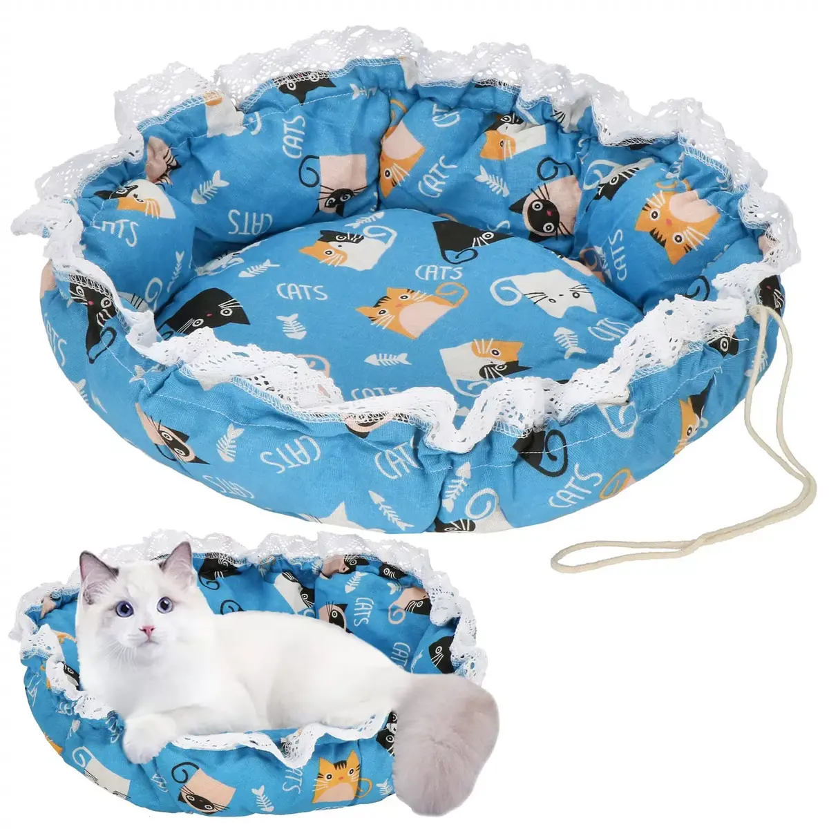 Round pet bed Springos PA0242 Ø 73 cm Photo 2
