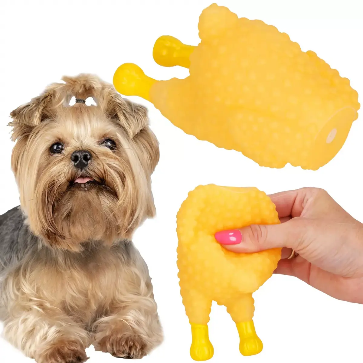Игрушка для собак Springos PA0285 резиновый цыплёнок с пищалкой Photo 10
