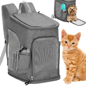 Pet carrier backpack Springos PA0232, 39×28×27 cm, grey