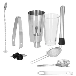 Barware set Springos KI0009 — 11 pieces, silver finish