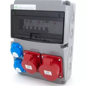Строительный распределительный щит ELS Elektrotechnika 32A/5P, 16A/5P, 2x230V с автоматическими выключателями и УЗО