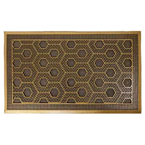 Durvju paklājs BESK 9134443 gumijas 45x75 cm, zelta brūns