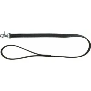 Leash Trixie Rustic Heartbeat, thick black leather, size M–L, 1.00 m length, 20 mm width