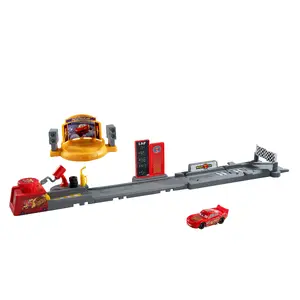MATTEL Игровой набор Disney Pixar Cars Piston Cup Jump and Stunt Runway с машинкой Молния МакКуин