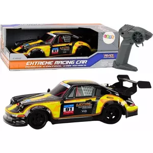 Remote Control Car LEANToys 1:16 scale, rubber drift wheels, yellow, model 18594