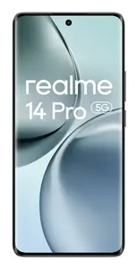 Смартфон realme 14 Pro 5G с 6.77-дюймовым дисплеем, процессором MediaTek Dimensity 7300 Energy, 8 ГБ ОЗУ, 256 ГБ памяти, аккумулятором 5860 мАч и Android 15, серый