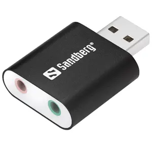 USB to Sound Link audio adapteris SANDBERG — 2.0 kanāli, USB interfeiss, RoHS, Windows atbalsts