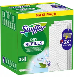 Dry Floor Cloths pack, Swiffer 36 pcs — disposable dry dusting cloths for floors and surfaces