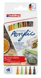 Edding Acrylic Metallic 4-5300-5S-1 Smalks gals Rakstīšanas krāsas Metāliskas Produkta krāsa Balta Daudzums iepakojumā 5 gab.
