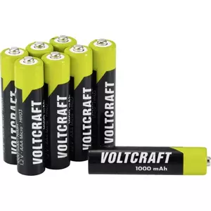 Uzlādējama Micro AAA NiMH baterija Voltcraft VC-16043045 1,2 V 1000 mAh — komplekts 8 gab.