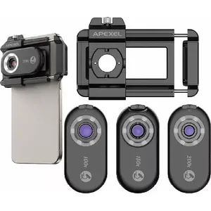 Digitālais mikroskopa objektīvs Apexel 3x APL-MS3IN1 200x/150x/100x ar CPL filtru priekš telefona