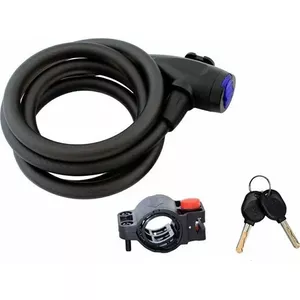 Стальной трос-замок для мотоцикла и велосипеда 150 см, Sports Equipment RW19C, черный