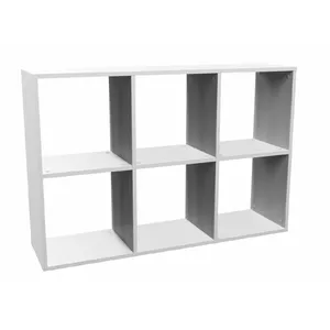 Книжный шкаф Triton MALAX 2X3 BIEL 6 полок, плита ДСП, 1100×300×750 мм