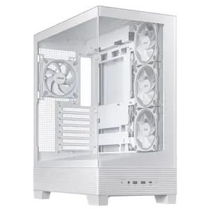 PC Case ASUS A31 Plus TG ARGB WHITE Midi Tower — ATX, Tempered Glass, ARGB, 3x120mm + 1x120mm fans, 38 cm GPU, 165 mm CPU cooler