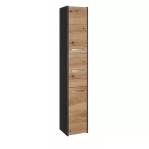 Шкаф для ванной top e shop S33 — напольный, корпус дуб, антрацит/Artisan, 6 полок