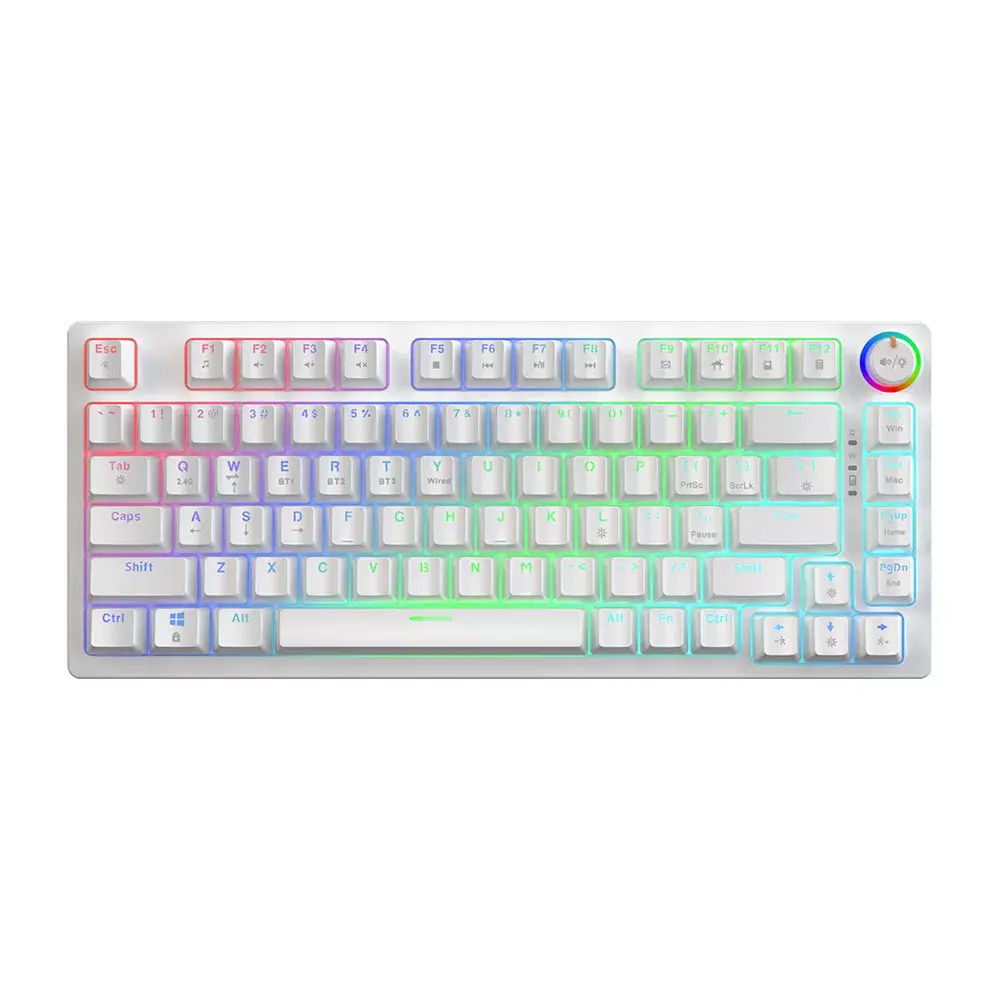 SAVIO Phenix WHITE GAT RED — игровая клавиатура 82 клавиши Bluetooth Photo 2