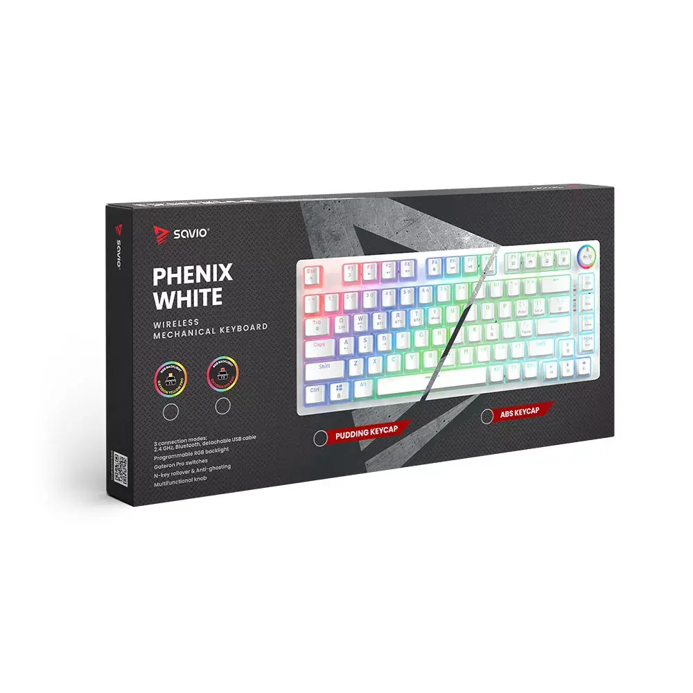 Spēļu tastatūra Savio Phenix WHITE GAT YEL PUD Photo 5