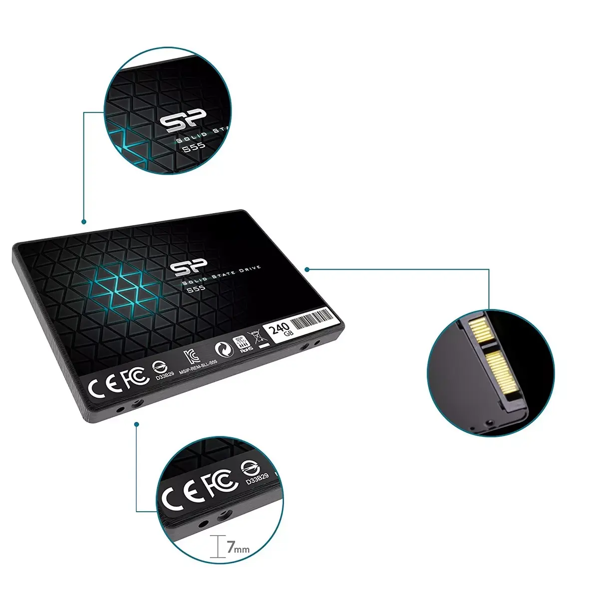 Silicon Power Slim S55 240 ГБ 2.5" SATA III SSD Photo 6