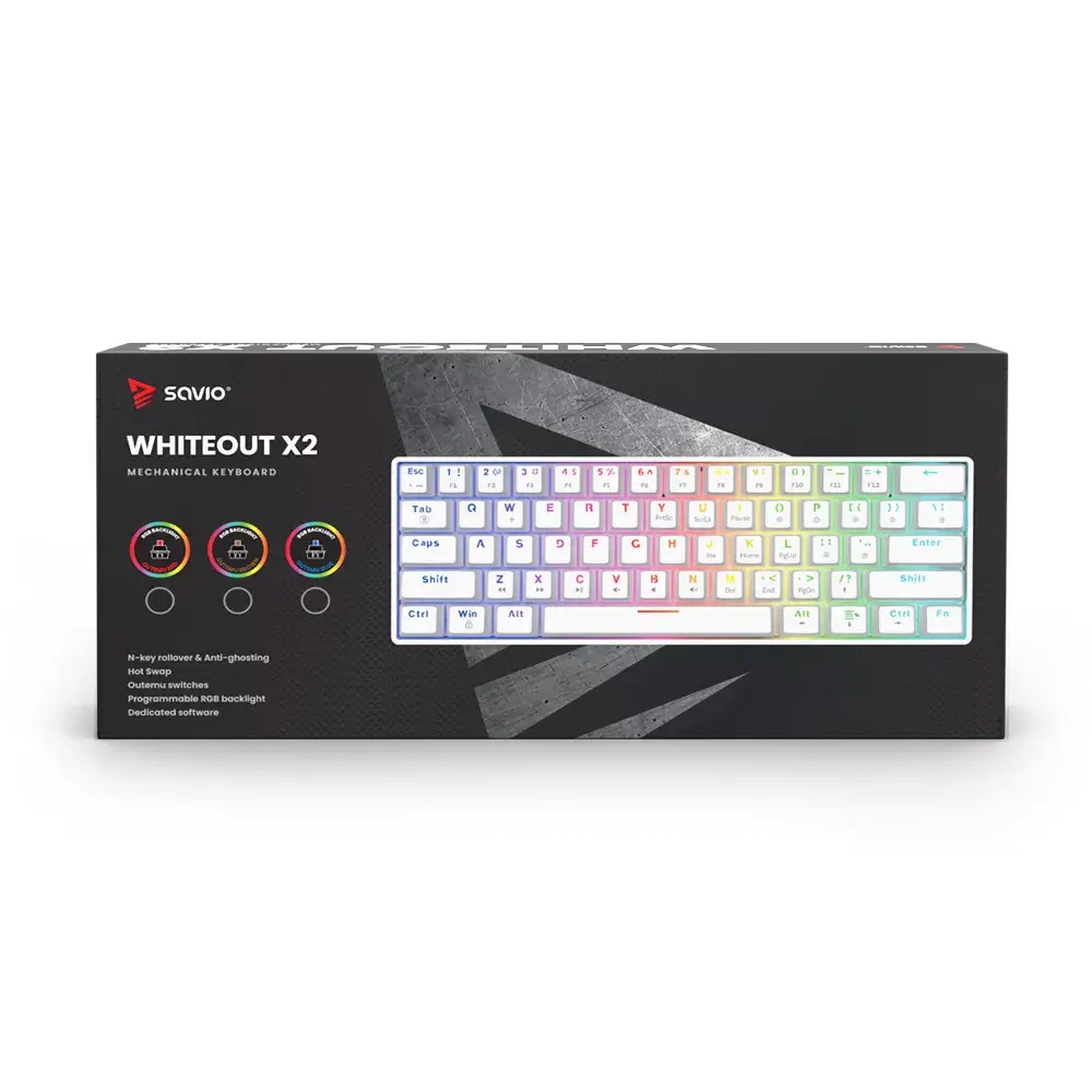 Spēļu tastatūra Savio WHITEOUT X2 PEACH Photo 6