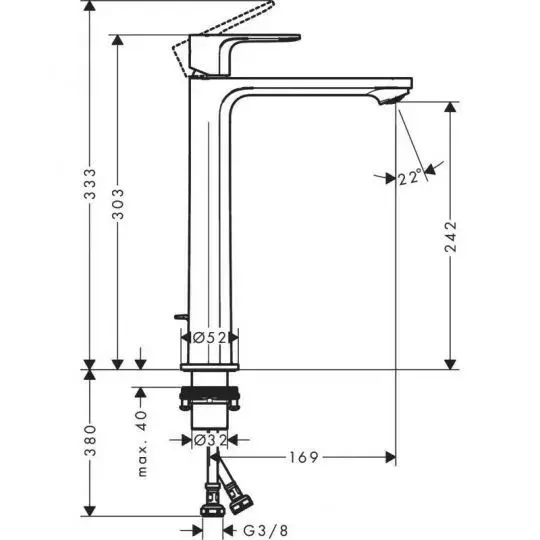 Hansgrohe Rebris E смеситель для раковины Photo 2